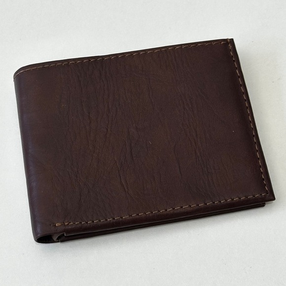 Other - Handmade Leather Bifold Wallet Mens Rustic Chocolate Brown Artisan Nicaragua